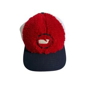 Vineyard Vines Red Faux Sherpa Trucker Hat Kids Adjustable	---	HK843